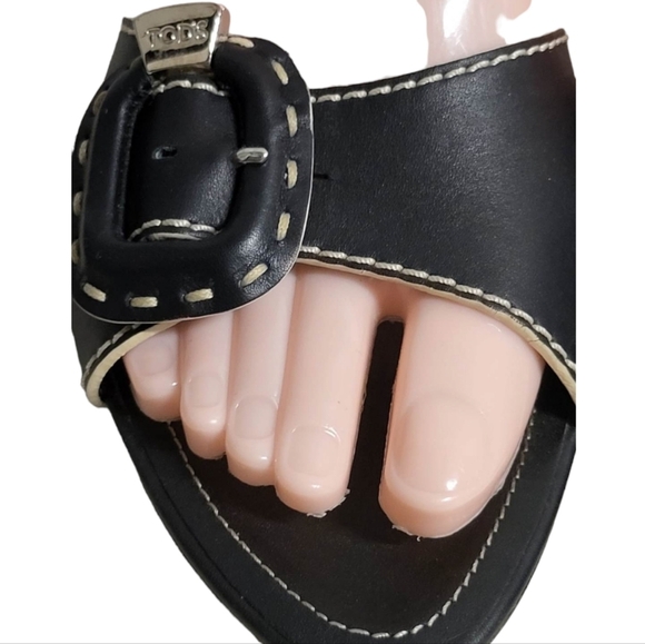 TOD'S Black Leather MULES SZ 9 - Picture 13 of 14